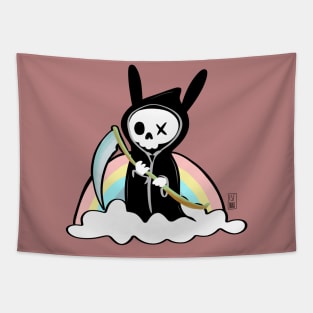 Kawaii Rainbow Death Creepy Cute Reaper Pastel Death Tapestry