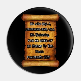 Generous eye will be blessed PROVERB 22:9 ROLL SCROLL Pin