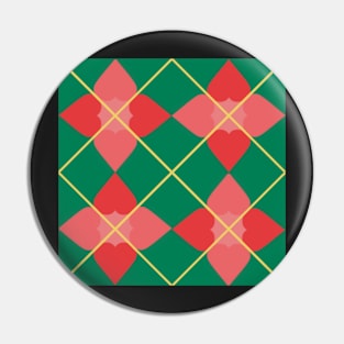 Christmas Heart Argyle Pin