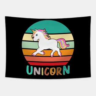 Vintage Retro Unicorn Tapestry