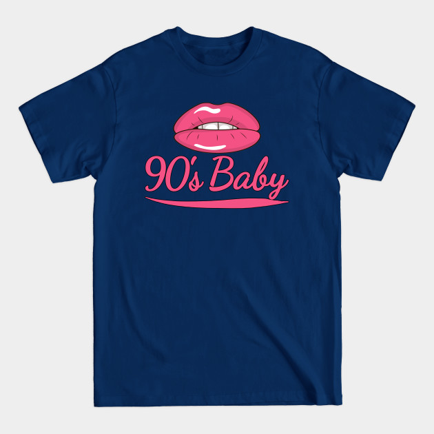 Disover 90s Baby - Lips, Women, Girly, Pink - 90s Baby - T-Shirt