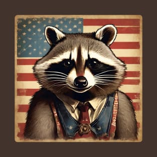 American Retro Raccoon T-Shirt