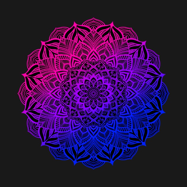 Bisexual Pride Striped Mandala by JustGottaDraw