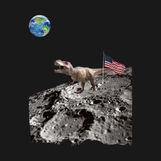 Giant T-rex on Moon T-Shirt