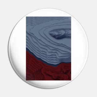 Red/Blue Topographical Contour Map Pattern Pin