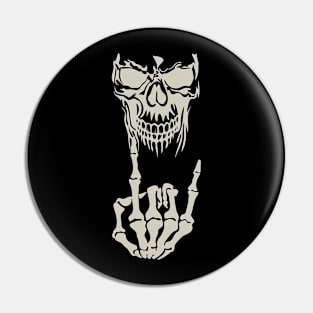 skull and sign of the horns Pin