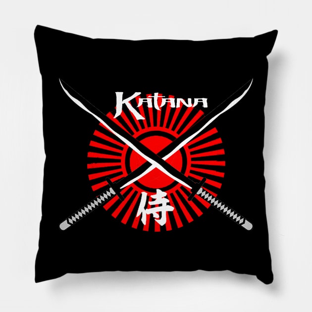 Vintage Katana Sword Samurai Pillow by AuliaJapanese