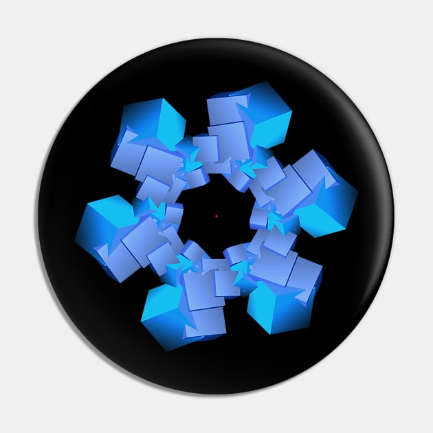 Teal blue cube circle aka blockchain Pin by Bailamor