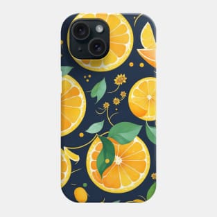 Yellow Lemons With Leaves Phone Case