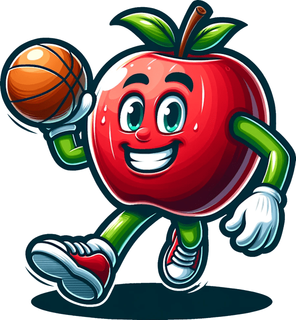 apple the basketball player Kids T-Shirt by Ferdi Everywhere