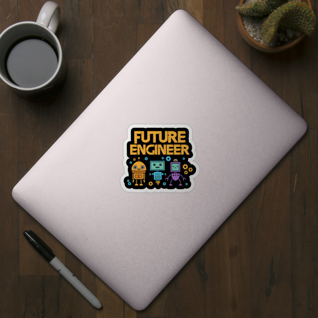 Future engineer with robots - Engineer - Sticker