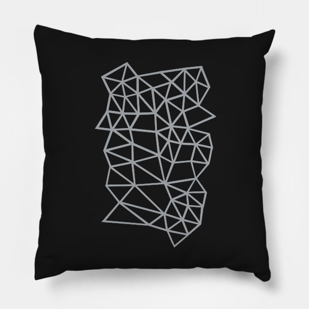 Segment Grey and Black Pillow by ProjectM