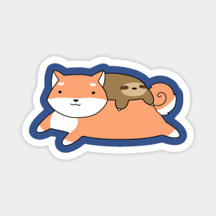 Shiba and Little Sloth Magnet