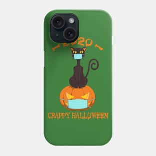 Halloween 2020 Scary Black Cat in mask Phone Case