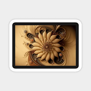 Abstract Floral Neutral Botanical Print Magnet