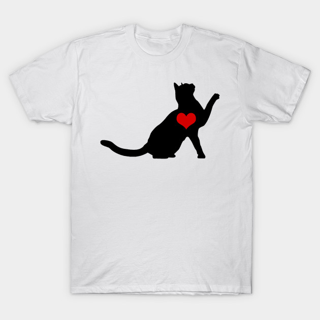 Cat Heart Black Cat Shirt I Love My Cat Catshirt T Shirt