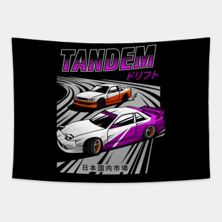 JDM car drift TANDEM Tapestry