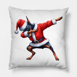 Christmas Doberman Pinscher Dog Dabbing Dance Pillow