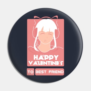 Girls in Happy Valentines Day to Best Friend Pin