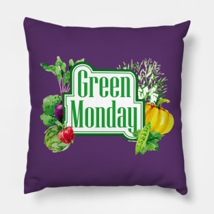 Live well eat well - Green Monday Pillow