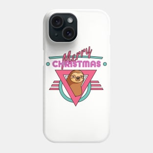 merry christmas, sloth retro Phone Case