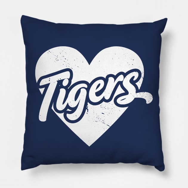 Vintage Tigers School Spirit // High School Football Mascot // Go Tigers Pillow by SLAG_Creative