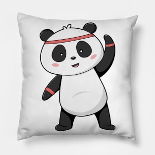 Panda at Fitness with Headband & Sweatband Pillow