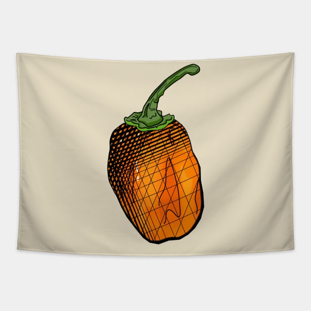 Habanero Chilli Pepper Sticker Spicy Hot Jalapeno Carolina Reaper Tapestry by MojoCoffeeTime