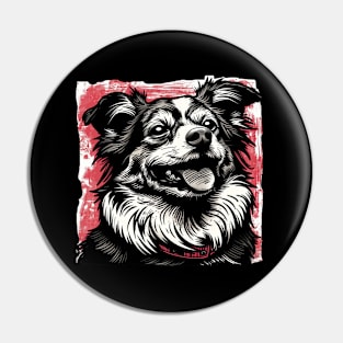 Retro Art Sheltie Dog Lover Pin