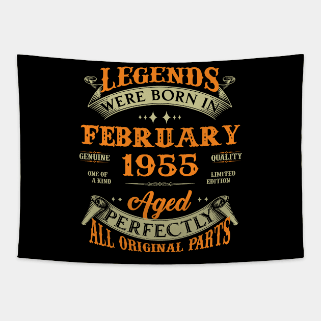 68th Birthday Gift Legends Born In February 1955 68 Years Old Tapestry by Schoenberger Willard