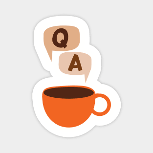 Coffee. The Question and The Answer. Retro Orange Cup Graphic Magnet