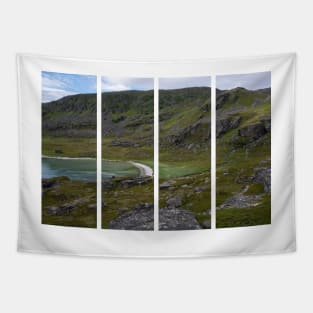 Wonderful landscapes in Norway. Nord-Norge. Beautiful scenery of Masoy coastline at Havoysund in the Troms og Finnmark. Tapestry