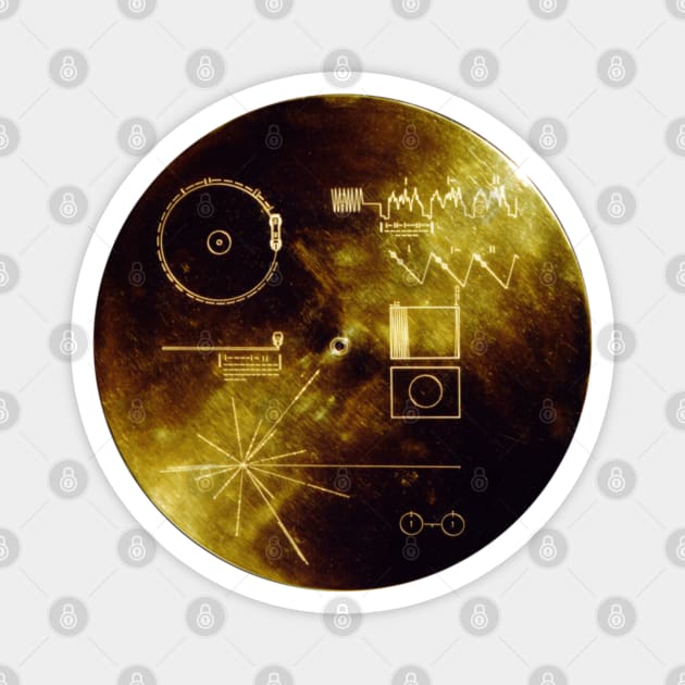 Voyager 1 Golden Record Magnet by Cartoons by NICO