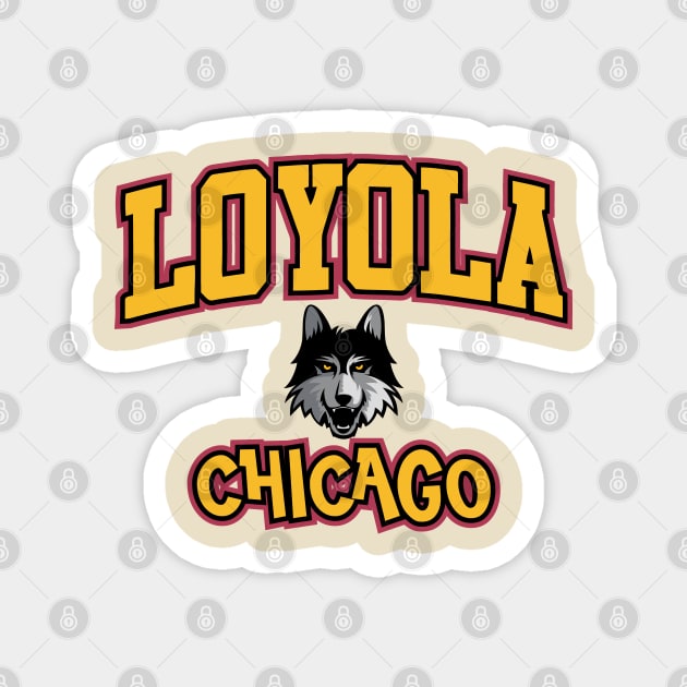 Loyola Chicago Basketball Magnet by Vamp Pattern