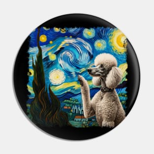 Pampered Pooches Poodle Parade, Dog Starry Night for Dog Lovers Pin