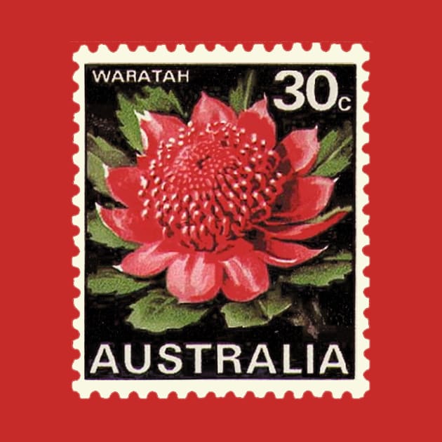 Waratah Australian Postage Stamp by Mark Richards