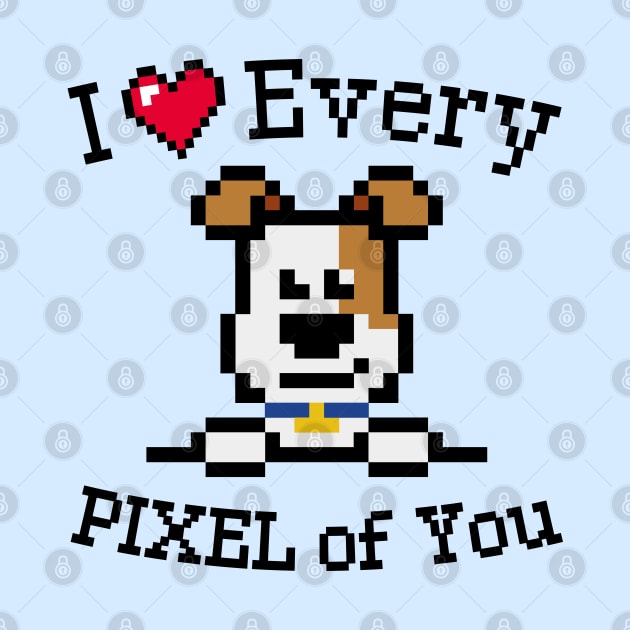 Pixelated jack russell terrier puppy with Inspirational quote by Yurko_shop