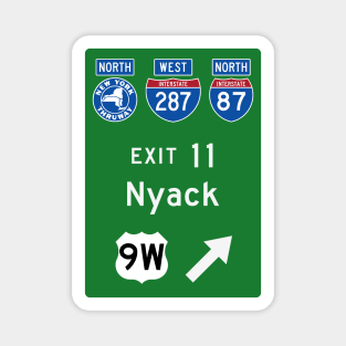 New York Thruway Northbound Exit 11: Nyack US Route 9W Magnet