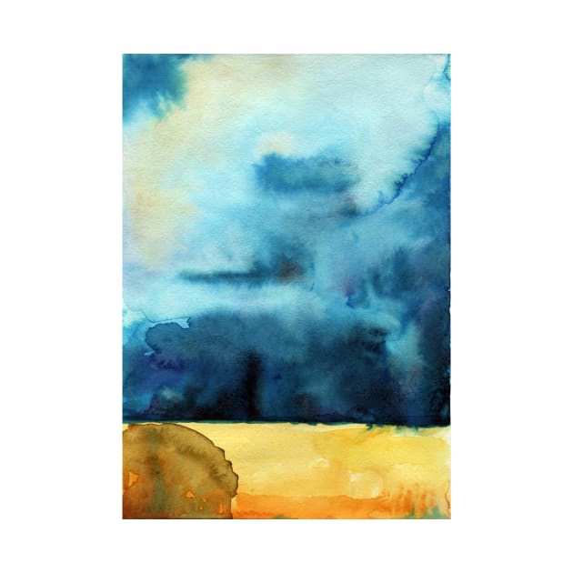 Watercolor landscape sky clouds by Olga Berlet