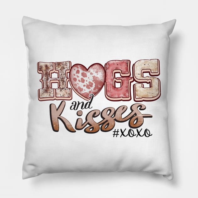 Hogs And Kisses Pillow by HassibDesign