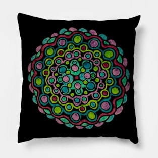 Blue, Purple & Green Mandala Pillow