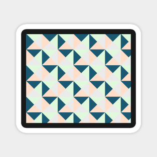 Navy Blue Mint Peach Lavender Geometric Triangles Pattern Magnet