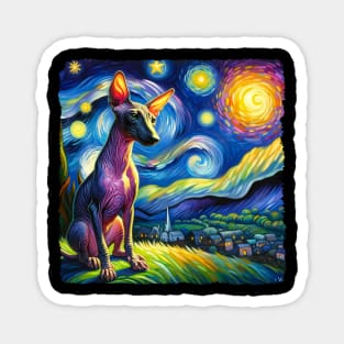 Starry xoloitzcuintli Dog Portrait - Pet Portrait Magnet