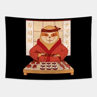 Kawaii Anime Sloth Vintage Japanese Sushi Lover Tapestry