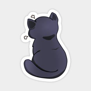Kawaii Angry Black Cat from the backside, Cat Lover Magnet