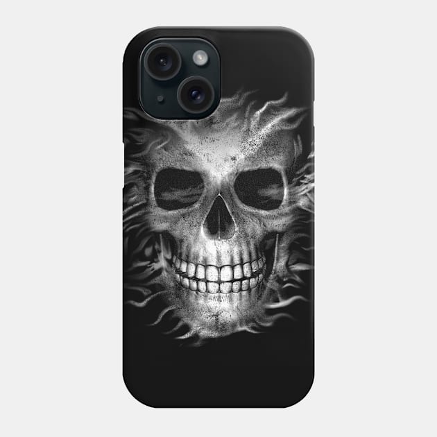 Smokey skull Phone Case by Cattle and Crow