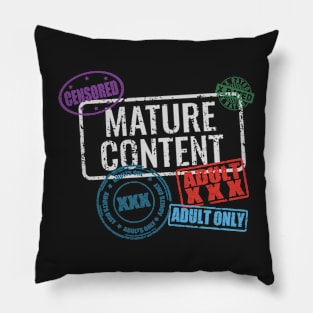 Mature Content Explicit Warning Stamp Pillow