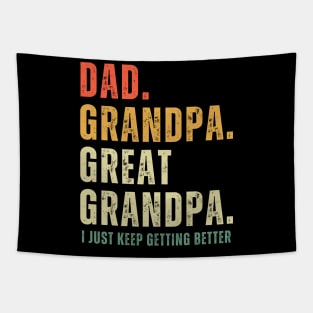 Funny Dad Grandpa Great Grandpa Retro Fathers Day Tapestry