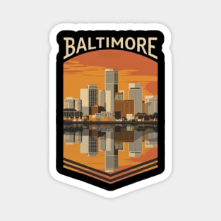 Baltimore Charm City Skyline Magnet