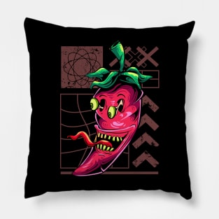 Food Monster, scary chili Pillow